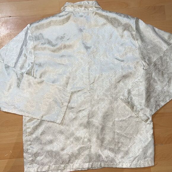 Vintage Character Matching Ivory Pajama Set Long Sleeve Button Down With Pants S - Picture 14 of 16